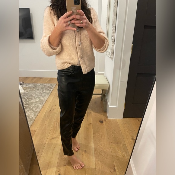 We The Free- Faux Leather Straight Leg Pants, black - Picture 3 of 6